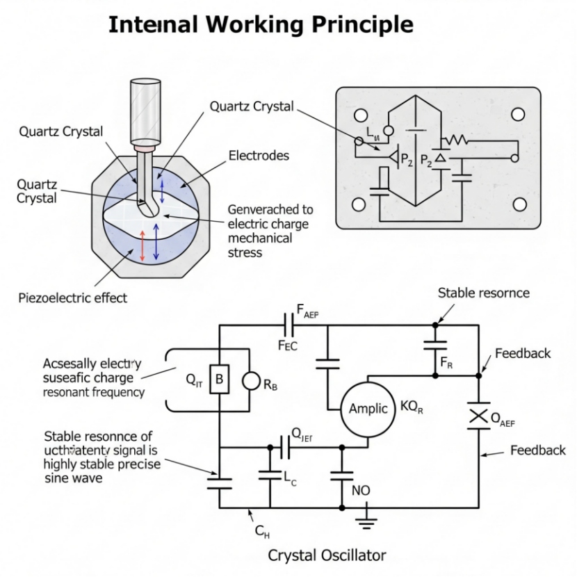 crystal oscillator working