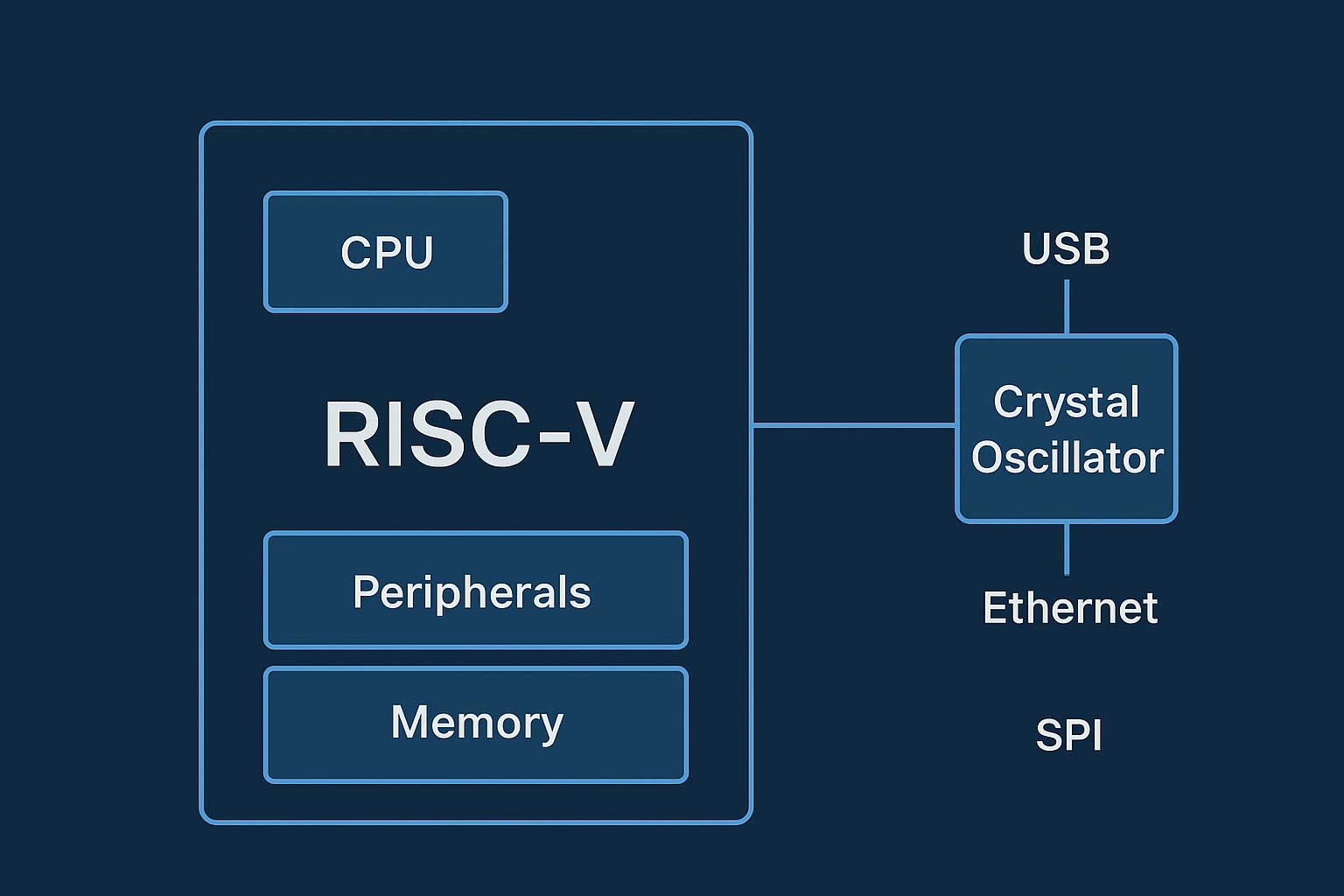 تطبيقات المذبذبات البلورية في معالجات RISC-V